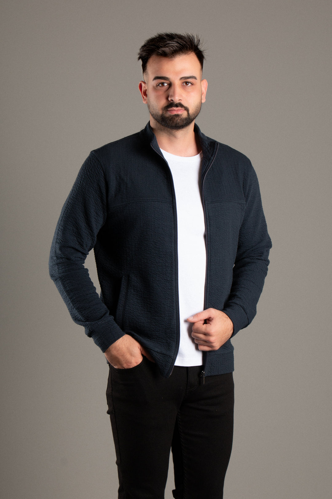 ERKEK LACİVERT DOKULU HIRKA